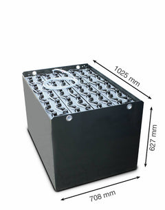 80V Gabelstaplerbatterie 4 PzS 500 Ah DIN A (1025 * 708 * 627mm L/B/H) Trog 57019017 inkl. Aquamatik