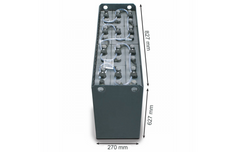 24V Gabelstaplerbatterie 4 PzS 460 Ah DIN A (827 * 270 * 627mm L/B/H) Trog 57014025 inkl. Aquamatik