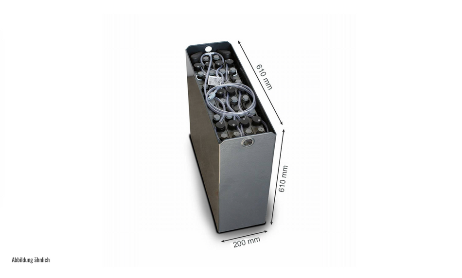 24V Gabelstaplerbatterie 2 PzS 230 Ah (610 * 200 * 610mm L/B/H) Trog 57004149 inkl. Aquamatik