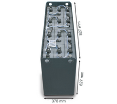 24V Gabelstaplerbatterie 6 PzS 690 Ah DIN A (827 * 378 * 627mm L/B/H) Trog 57014031 inkl. Aquamatik