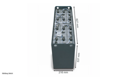 24V Gabelstaplerbatterie 3 PzS 270 Ah DIN A (827 * 216 * 537mm L/B/H) Trog 57014132 inkl. Aquamatik