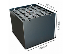 48V Gabelstaplerbatterie 6 PzS 750 Ah DIN A (827 * 735 * 627mm L/B/H) Trog 57017003 inkl. Aquamatik