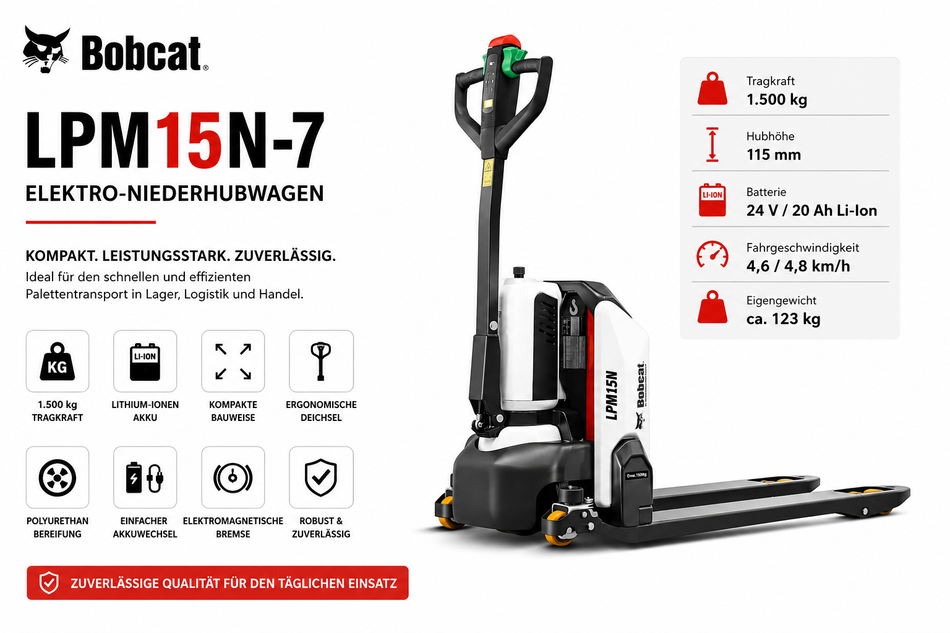 Bobcat Niederhubwagen LPM15N-7, 1500 kg